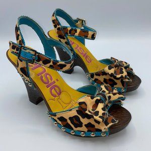 Kensie Girl Leather Animal Print Wedge Heel Size 6